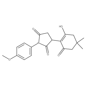 3-(2-Hydroxy-4,4-dimethyl-6-oxocyclohex-1-en-1-yl)-1-(4-methoxyphenyl)pyrrolidine-2,5-dione Structure