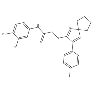 N-(3,4-Dichlorophenyl)-2-{[3-(4-methylphenyl)-1,4-diazaspiro[4.4]nona-1,3-dien-2-YL]sulfanyl}acetamide结构式