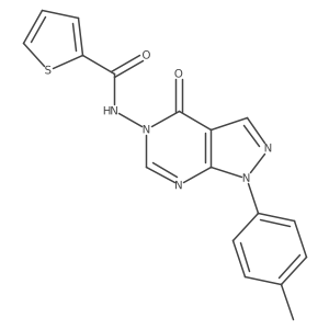 N-(4-oxo-1-(p-tolyl)-1H-pyrazolo[3,4-d]pyrimidin-5(4H)-yl)thiophene-2-carboxamide结构式