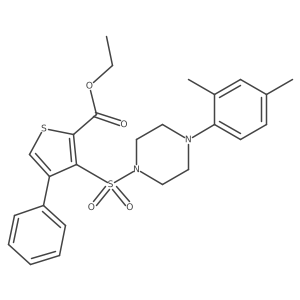 Ethyl 3-{[4-(2,4-dimethylphenyl)piperazin-1-yl]sulfonyl}-4-phenylthiophene-2-carboxylate结构式