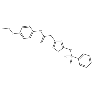 N-(4-ethoxyphenyl)-2-(2-(phenylsulfonamido)thiazol-4-yl)acetamide结构式