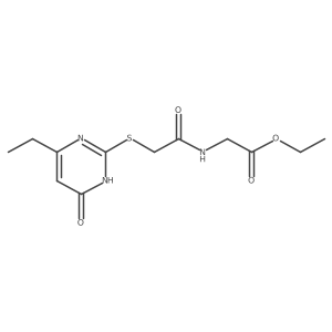 Ethyl 2-(2-((4-ethyl-6-oxo-1,6-dihydropyrimidin-2-yl)thio)acetamido)acetate结构式