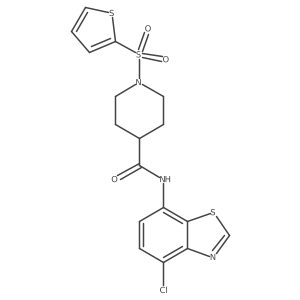 N-(4-chlorobenzo[d]thiazol-7-yl)-1-(thiophen-2-ylsulfonyl)piperidine-4-carboxamide Structure