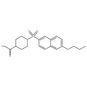 1-[(6-Propoxynaphthalen-2-yl)sulfonyl]piperidine-4-carboxamide结构式