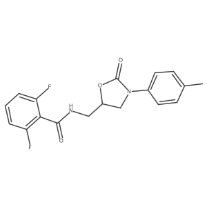 2,6-difluoro-N-((2-oxo-3-(p-tolyl)oxazolidin-5-yl)methyl)benzamide结构式