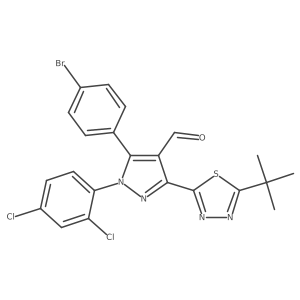 5-(4-Bromophenyl)-1-(2,4-dichlorophenyl)-3-[5-(1,1-dimethylethyl)-1,3,4-thiadiazol-2-yl]-1H-pyrazole-4-carboxaldehyde Structure