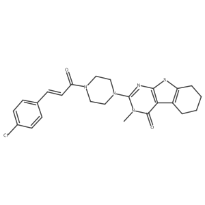 2-{4-[(2E)-3-(4-chlorophenyl)prop-2-enoyl]piperazin-1-yl}-3-methyl-5,6,7,8-tetrahydro[1]benzothieno[2,3-d]pyrimidin-4(3H)-one Structure