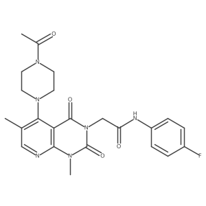 2-(5-(4-acetylpiperazin-1-yl)-1,6-dimethyl-2,4-dioxo-1,2-dihydropyrido[2,3-d]pyrimidin-3(4H)-yl)-N-(4-fluorophenyl)acetamide Structure