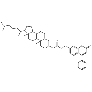(3beta)-cholest-5-en-3-yl [(2-oxo-4-phenyl-2H-chromen-7-yl)oxy]acetate Structure