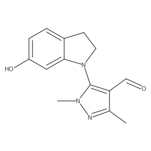 5-(6-hydroxy-2,3-dihydro-1H-indol-1-yl)-1,3-dimethyl-1H-pyrazole-4-carbaldehyde结构式