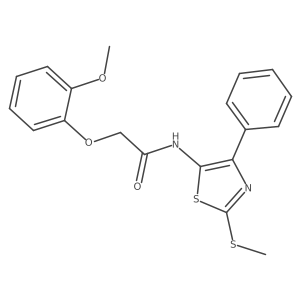 2-(2-methoxyphenoxy)-N-(2-(methylthio)-4-phenylthiazol-5-yl)acetamide Structure