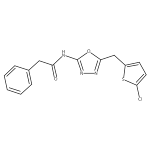N-(5-((5-chlorothiophen-2-yl)methyl)-1,3,4-oxadiazol-2-yl)-2-phenylacetamide结构式