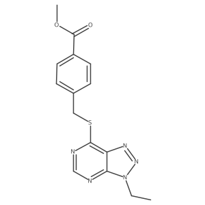 methyl 4-(((3-ethyl-3H-[1,2,3]triazolo[4,5-d]pyrimidin-7-yl)thio)methyl)benzoate Structure