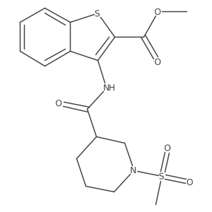 Methyl 3-(1-(methylsulfonyl)piperidine-3-carboxamido)benzo[b]thiophene-2-carboxylate Structure