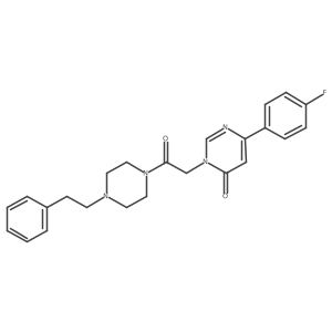 6-(4-fluorophenyl)-3-(2-oxo-2-(4-phenethylpiperazin-1-yl)ethyl)pyrimidin-4(3H)-one结构式