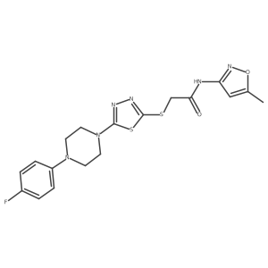 2-((5-(4-(4-fluorophenyl)piperazin-1-yl)-1,3,4-thiadiazol-2-yl)thio)-N-(5-methylisoxazol-3-yl)acetamide Structure