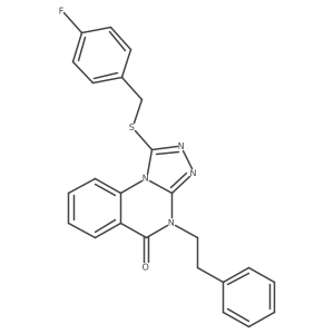 1-((4-fluorobenzyl)thio)-4-phenethyl-[1,2,4]triazolo[4,3-a]quinazolin-5(4H)-one结构式