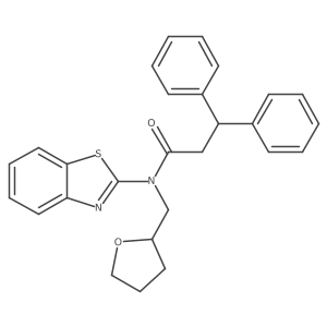 N-(benzo[d]thiazol-2-yl)-3,3-diphenyl-N-((tetrahydrofuran-2-yl)methyl)propanamide Structure