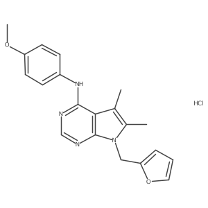 7-(furan-2-ylmethyl)-N-(4-methoxyphenyl)-5,6-dimethyl-7H-pyrrolo[2,3-d]pyrimidin-4-amine hydrochloride Structure