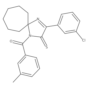 3-(3-Chlorophenyl)-1-(3-methylbenzoyl)-1,4-diazaspiro[4.6]undec-3-ene-2-thione结构式