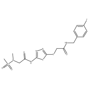 N-(4-fluorobenzyl)-2-((5-(2-(N-methylmethylsulfonamido)acetamido)-1,3,4-thiadiazol-2-yl)thio)acetamide Structure