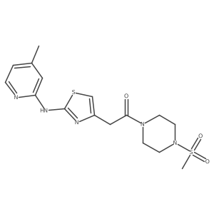 2-(2-((4-Methylpyridin-2-yl)amino)thiazol-4-yl)-1-(4-(methylsulfonyl)piperazin-1-yl)ethanone结构式