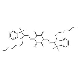 (3E,6E)-3-(2-((E)-1-heptyl-3,3-dimethylindolin-2-ylidene)ethylidene)-6-(2-((Z)-1-heptyl-3,3-dimethylindolin-2-ylidene)ethylidene)cyclohexane-1,2,4,5-tetraone结构式