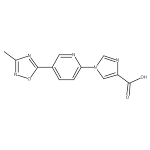 1-[5-(3-methyl-1,2,4-oxadiazol-5-yl)pyridin-2-yl]-1H-imidazole-4-carboxylic acid Structure