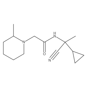 N-(1-cyano-1-cyclopropylethyl)-2-(2-methylpiperidin-1-yl)acetamide结构式