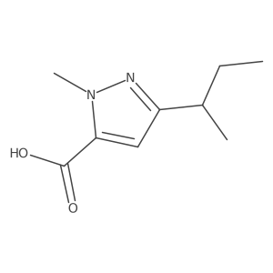 3-(Butan-2-yl)-1-methyl-1H-pyrazole-5-carboxylic acid结构式