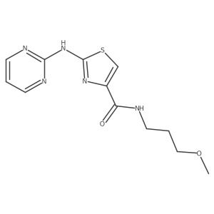 N-(3-methoxypropyl)-2-(pyrimidin-2-ylamino)thiazole-4-carboxamide结构式