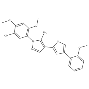 1-(5-chloro-2,4-dimethoxyphenyl)-4-[4-(2-methoxyphenyl)-1,3-thiazol-2-yl]-1H-1,2,3-triazol-5-amine结构式