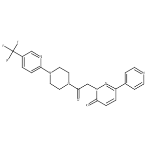 2-(2-oxo-2-(4-(5-(trifluoromethyl)pyridin-2-yl)piperazin-1-yl)ethyl)-6-(pyridin-4-yl)pyridazin-3(2H)-one Structure