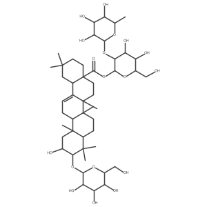 3-O-[beta-D-glucopyranosyl]-28-O-[alpha-L-rhamnopyranosyl-(1->2)-beta-D-glucopyranosyl]maslinic acid Structure