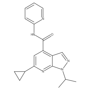 CC(C)n1ncc2c(C(=O)Nc3ccccn3)cc(C3CC3)nc21结构式