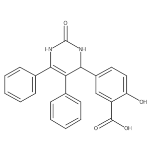 2-Hydroxy-5-(2-oxo-5,6-diphenyl-1,2,3,4-tetrahydropyrimidin-4-yl)benzoic acid结构式