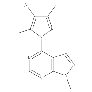 3,5-dimethyl-1-{1-methyl-1H-pyrazolo[3,4-d]pyrimidin-4-yl}-1H-pyrazol-4-amine结构式