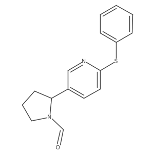 2-(6-(Phenylthio)pyridin-3-yl)pyrrolidine-1-carbaldehyde结构式