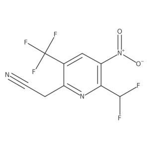 2-(Difluoromethyl)-3-nitro-5-(trifluoromethyl)pyridine-6-acetonitrile Structure