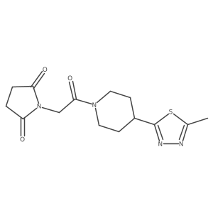 1-(2-(4-(5-Methyl-1,3,4-thiadiazol-2-yl)piperidin-1-yl)-2-oxoethyl)pyrrolidine-2,5-dione结构式