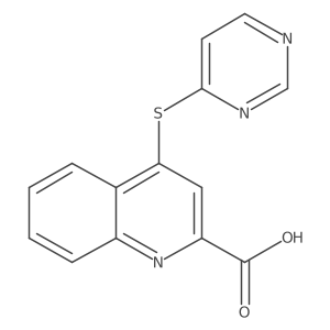 2-Quinolinecarboxylic acid, 4-(4-pyrimidinylthio)- Structure