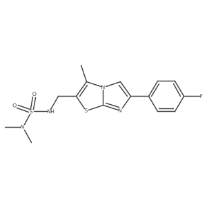 2-[(Dimethylsulfamoylamino)methyl]-6-(4-fluorophenyl)-3-methylimidazo[2,1-b][1,3]thiazole结构式