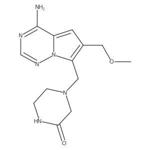 4-{[4-Amino-6-(methoxymethyl)pyrrolo[2,1-f][1,2,4]triazin-7-yl]methyl}piperazin-2-one结构式