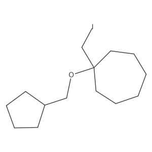 1-(Cyclopentylmethoxy)-1-(iodomethyl)cycloheptane Structure