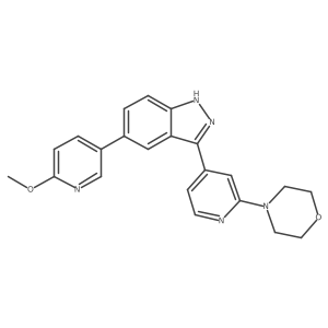 4-(4-(5-(6-Methoxypyridin-3-yl)-1H-indazol-3-yl)pyridin-2-yl)morpholine结构式