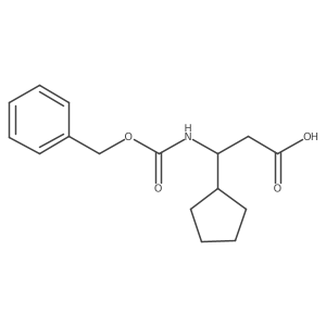 (3R)-3-{[(benzyloxy)carbonyl]amino}-3-cyclopentylpropanoic acid结构式