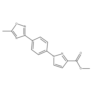 methyl 1-[4-(5-methyl-1,2,4-oxadiazol-3-yl)phenyl]-1H-pyrazole-3-carboxylate结构式