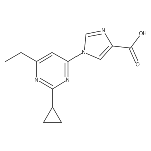 1-(2-Cyclopropyl-6-ethylpyrimidin-4-yl)-1H-imidazole-4-carboxylic acid结构式