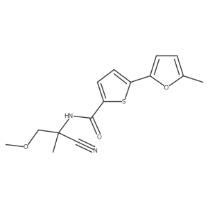 N-(1-cyano-2-methoxy-1-methylethyl)-5-(5-methylfuran-2-yl)thiophene-2-carboxamide结构式