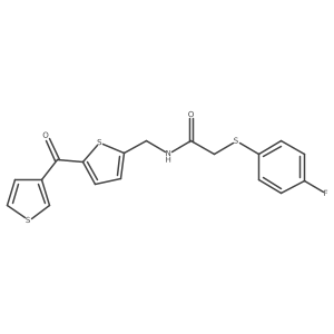 2-((4-fluorophenyl)thio)-N-((5-(thiophene-3-carbonyl)thiophen-2-yl)methyl)acetamide Structure